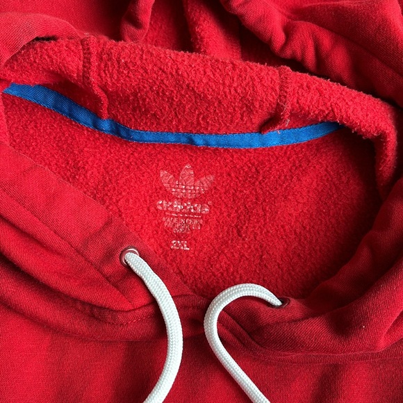 Men’s Adidas red tie-dye hoodie size 2X - Picture 4 of 5